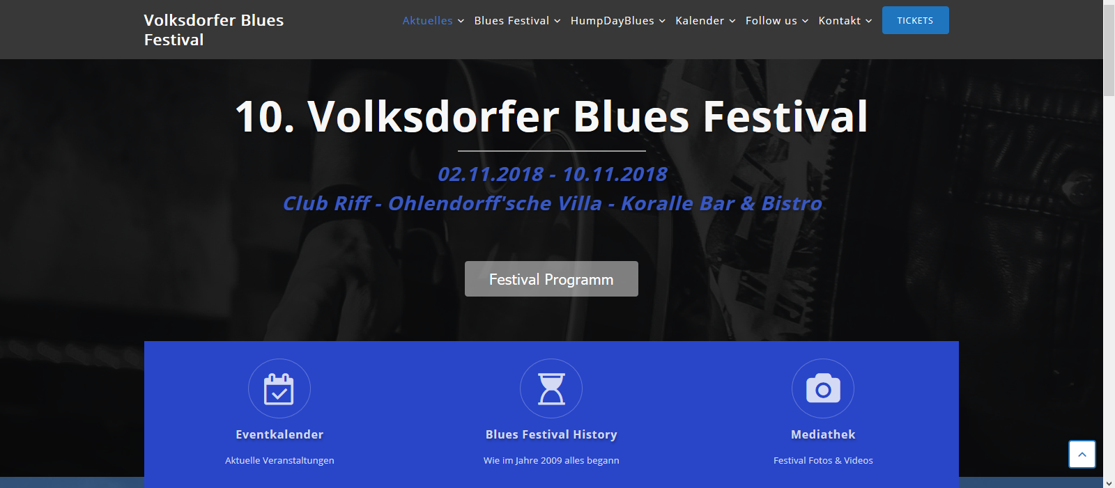 Die neue Homepage vom Volksdorfer Blues Festival